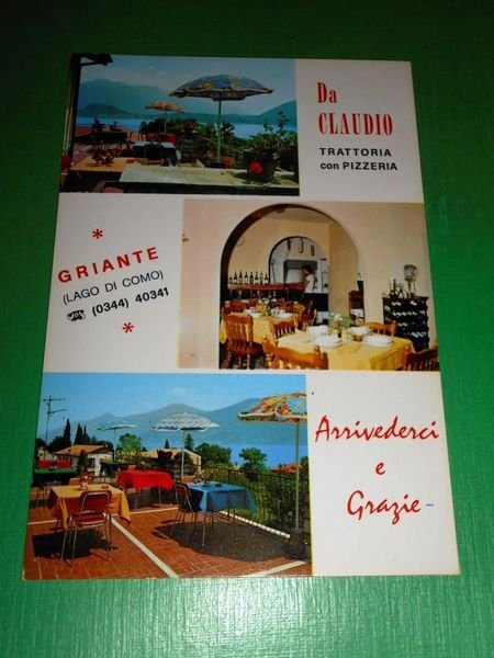 Cartolina Griante Cadenabbia - Trattoria Pizzeria da Claudio 1970 ca