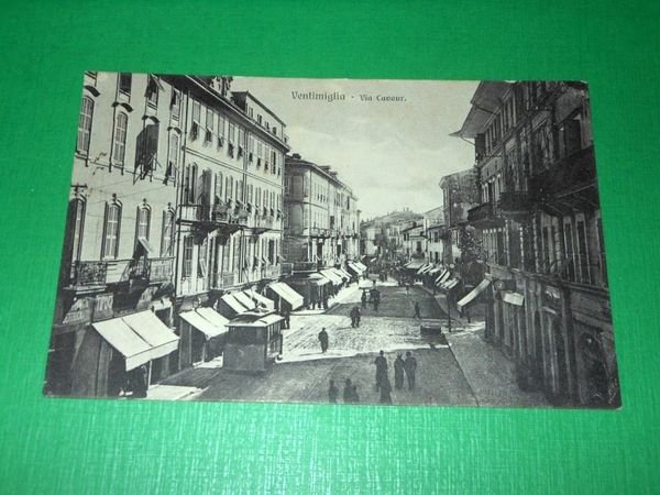Cartolina Ventimiglia - Via Cavour 1920 ca
