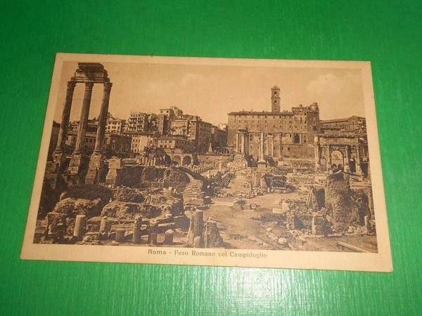 Cartolina Roma - Foro Romano col Campidoglio 1930 ca