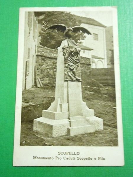 Cartolina Scopello - Monumento Pro Caduti Scopello e Pila 1922