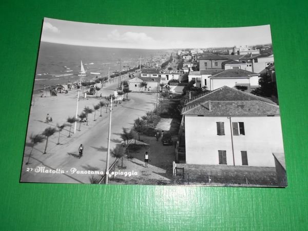 Cartolina Marotta - Panorama e spiaggia 1955 ca