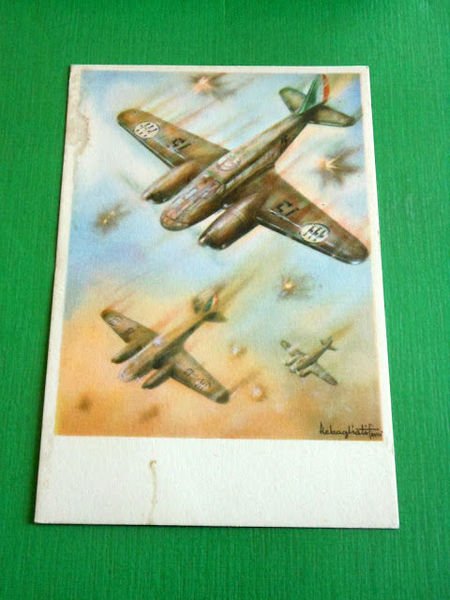 Cartolina Aeronautica - Aeroplani Caproni - Illustratore Rebagliati 1940 ca