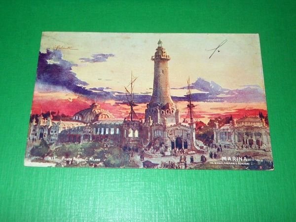 Cartolina Esposizione di Milano 1906 - Marina ( illustrata da …