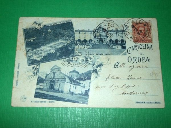 Cartolina Oropa - Vedute diverse 1899