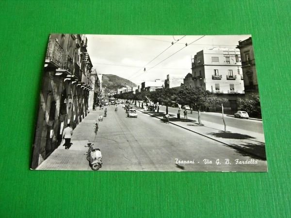 Cartolina Trapani - Via G. B. Fardello 1955 ca