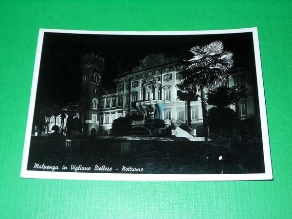 Cartolina Malpenga in Vigliano Biellese - Notturno 1937 ca