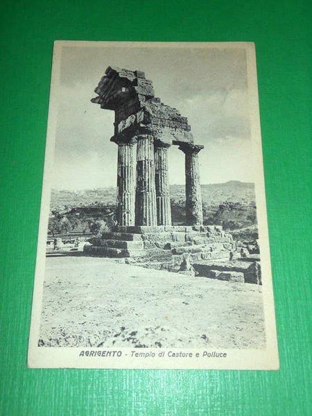 Cartolina Agrigento - Tempio di Castore e Polluce 1942