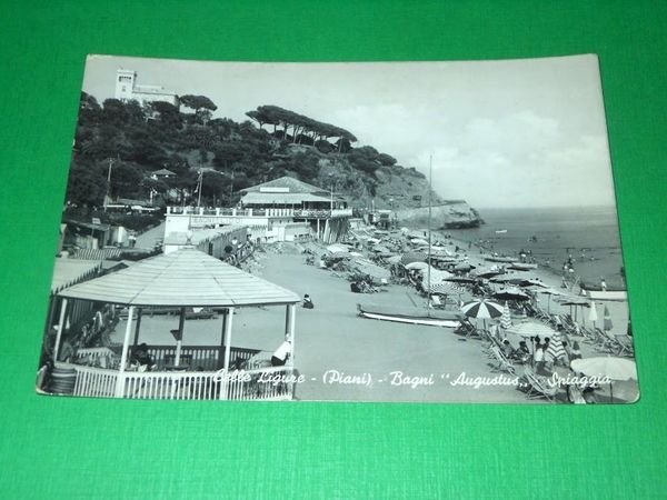Cartolina Celle Ligure - Piani - Bagni Augustus - Spiaggia …
