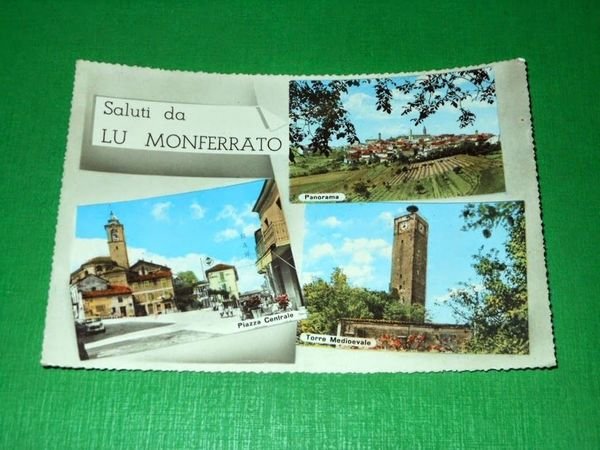Cartolina Saluti da Lu Monferrato - Vedute diverse 1964