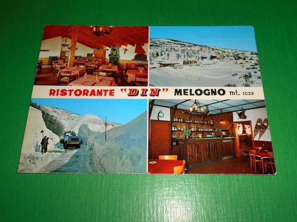 "Cartolina Melogno - Ristorante "Din" - Vedute diverse 1965 ca"