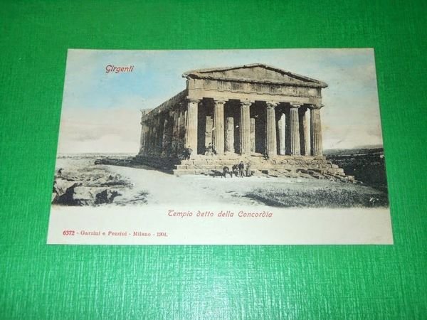 Cartolina Girgenti - Tempio detto della Concordia 1900 ca | Immagine Gallery 1