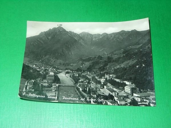 Cartolina S. Pellegrino Terme - Panorama col monte Zucco 1957