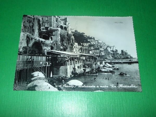 Cartolina Amalfi - Ristorante a mare La marinella 1956