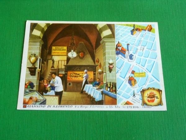 Cartolina Firenze - Rosticeria Pizzeria Giannino in S. Lorenzo 1960 …