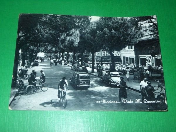 Cartolina Riccione - Viale M. Ceccarini 1959