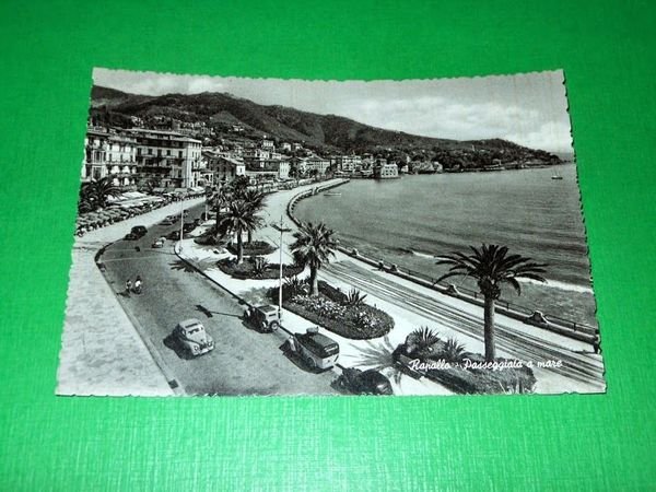 Cartolina Rapallo -- Passeggiata a mare 1959