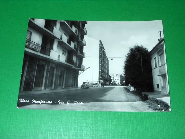 Cartolina Nizza Monferrato - Via G. Verdi 1955 ca