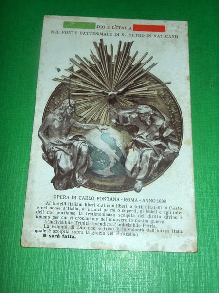 Cartolina Vaticano - S. Pietro - Dio e l' Italia …
