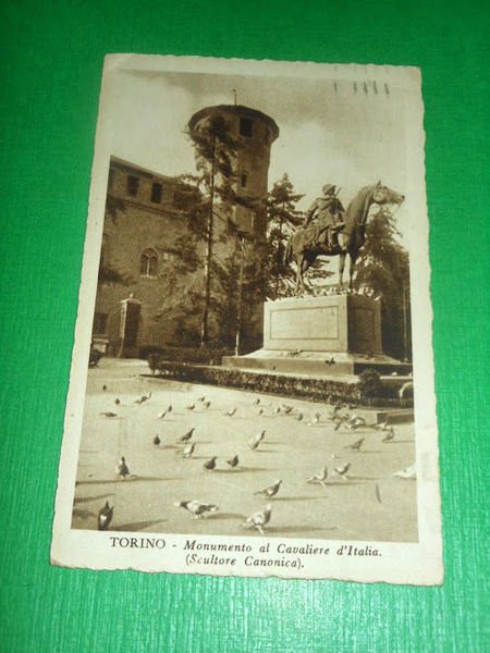 Cartolina Torino - Monumento al Cavaliere d' Italia 1935