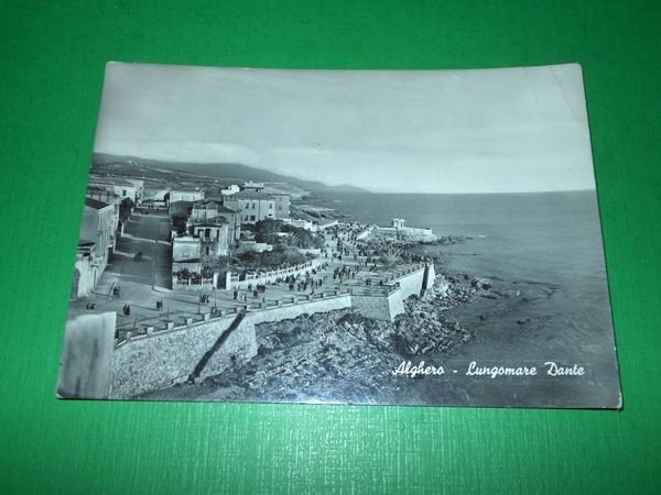 Cartolina Alghero - Lungomare Dante 1955 ca