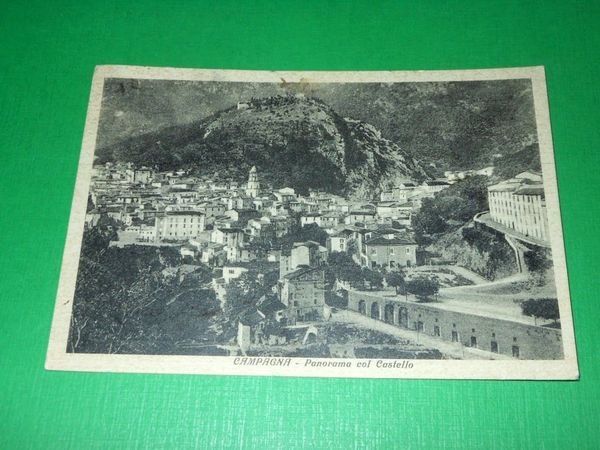 Cartolina Campagna ( Salerno ) - Panorama col Castello 1937