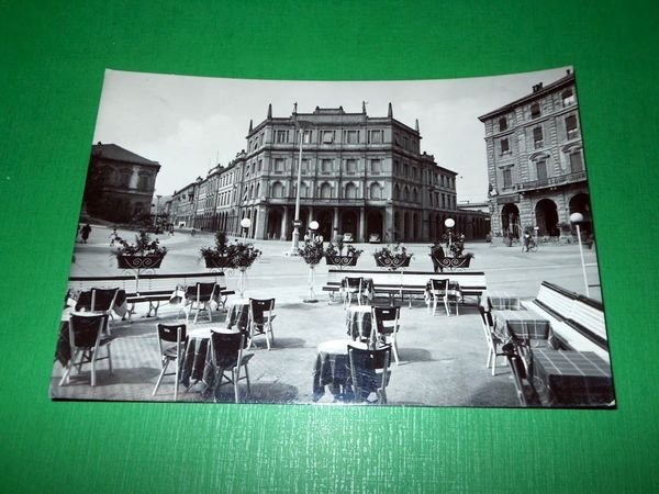 Cartolina Acqui - Piazza Italia - Albergo Nuove Terme 1949