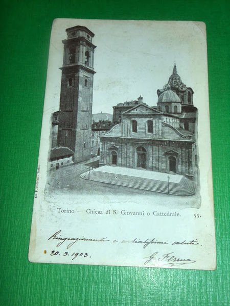Cartolina Torino - Chiesa di S. Giovanni o Cattedrale 1903