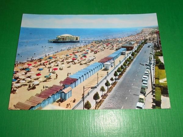 Cartolina Senigallia - Spiaggia e Rotonda 1965 ca