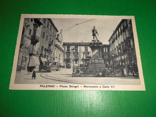 Cartolina Palermo - Piazza Bologni - Monumento a Carlo V° …