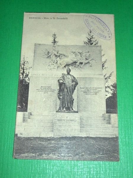 Cartolina Brescia - Monumento a G. Zanardelli 1908