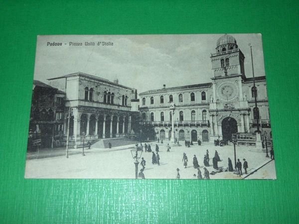 Cartolina Padova - Piazza Unità d' Italia 1917