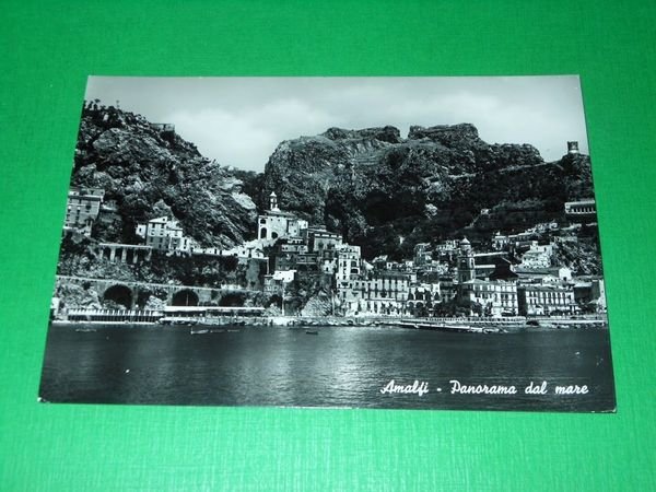 Cartolina Amalfi - Panorama dal mare 1952