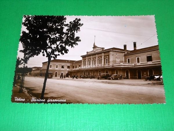 Cartolina Udine - Stazione ferroviaria 1950 ca