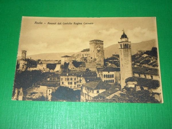 Cartolina Asolo - Avanzi del Castello Regina Cornaro 1930 ca
