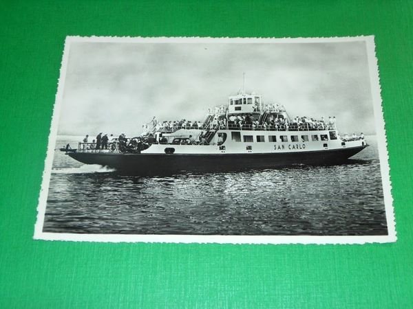 Cartolina Navigazione Lago Maggiore - Motonave Traghetto S. Carlo 1940 …