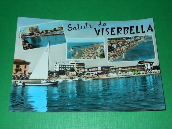 Cartolina Saluti da Viserbella - Vedute divese 1962