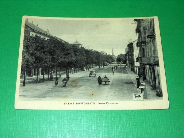 Cartolina Casale Monferrato - Corso Valentino 1945 ca