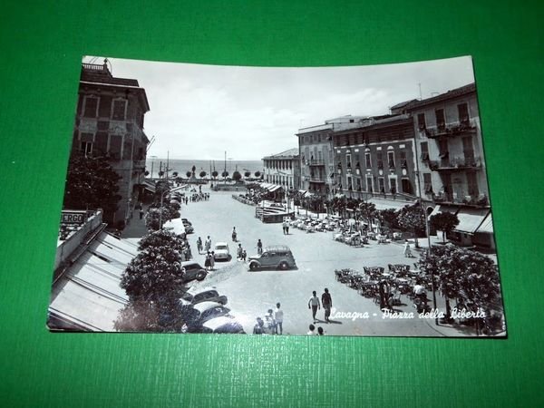 Cartolina Lavagna -- Piazza della Libertà 1961
