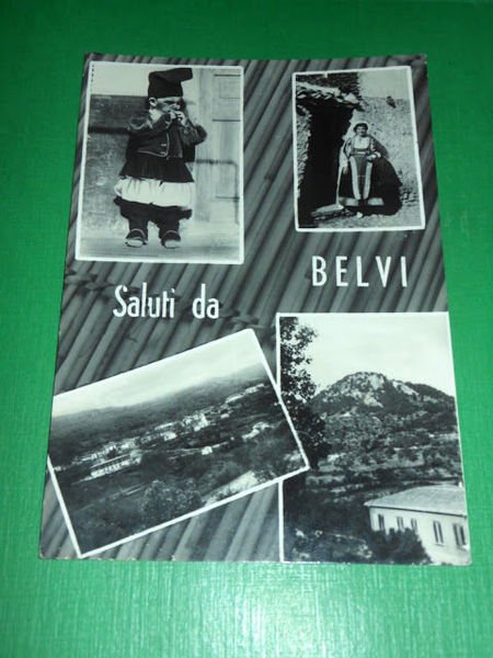 Cartolina Saluti da Belvì - Vedute diverse 1962