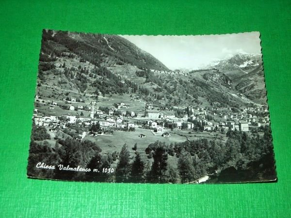 Cartolina Chiesa Valmalenco - Panorama 1956