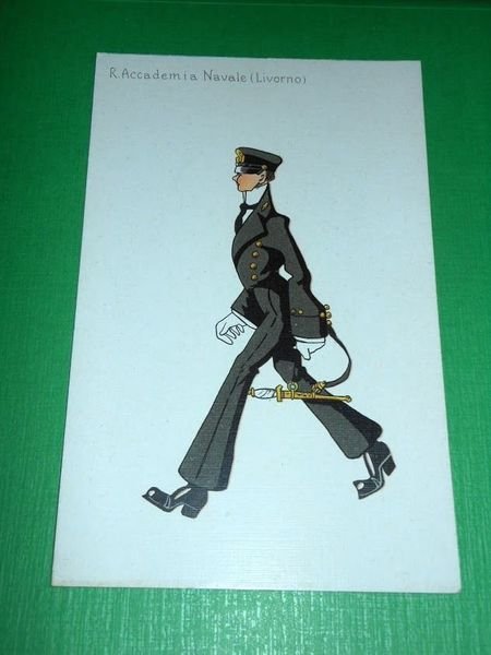 Cartolina Militaria Uniformi - R. Accademia Navale Livorno 1920 ca …