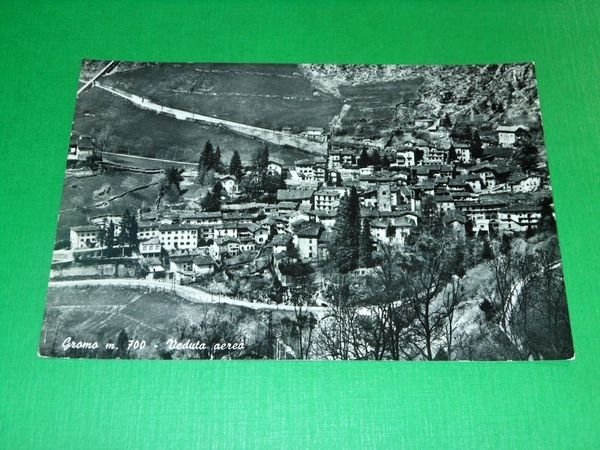 Cartolina Gromo ( Bergamo ) - Veduta aerea 1950 ca