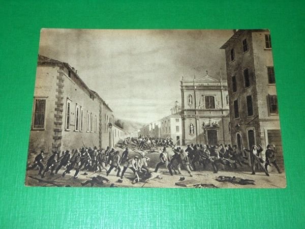 Cartolina Faustino Joli da Brescia - Combattimento a S. Barnaba …