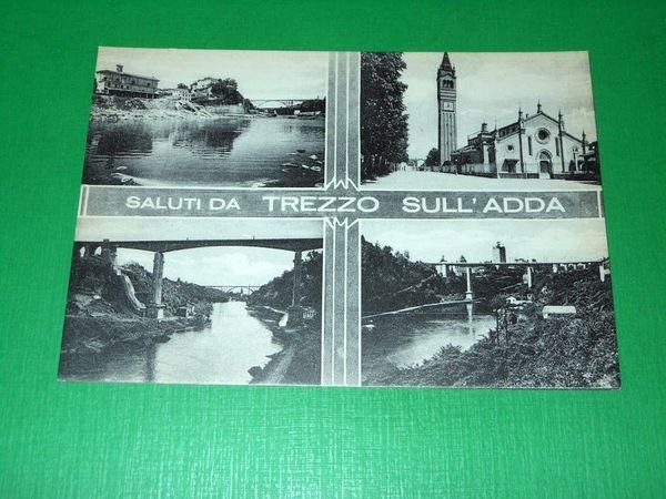 Cartolina Saluti da Trezzo sull'Adda - Vedute diverse 1955 ca …