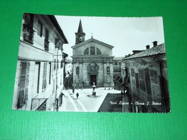 Cartolina Novi Ligure - Chiesa S. Pietro 1950 ca