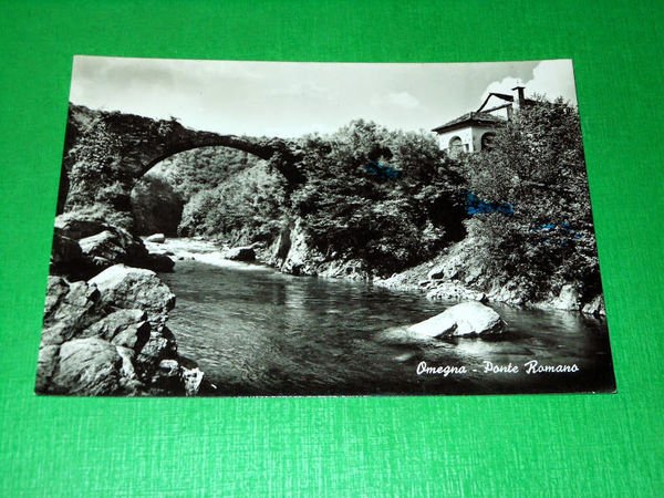 Cartolina Omegna - Ponte Romano 1955