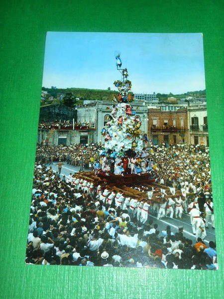 Cartolina Palmi Calabro - Festa folkloristico-religiosa - La Varia 1971