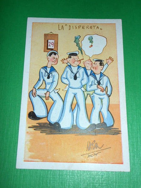Cartolina illustrata Militaria Marina - La "Disperata" 1942 ca
