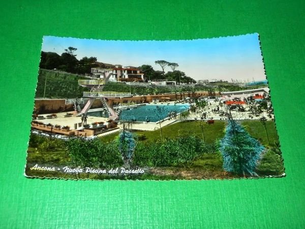Cartolina Ancona - Nuova Piscina del Passetto 1961.