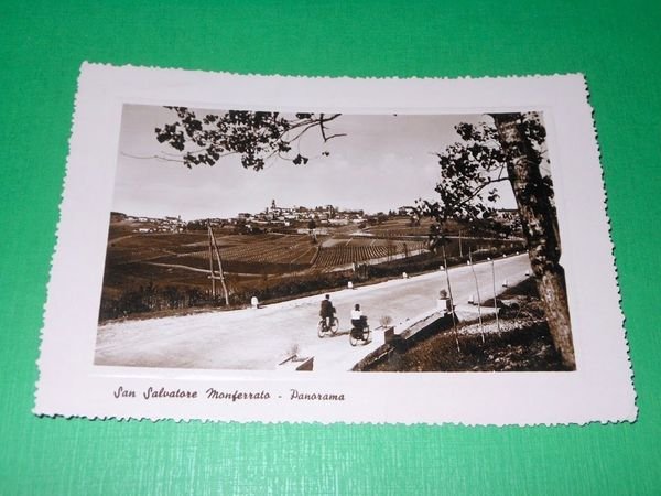 Cartolina San Salvatore Monferrato ( Alessandria ) - Panorama 1950.